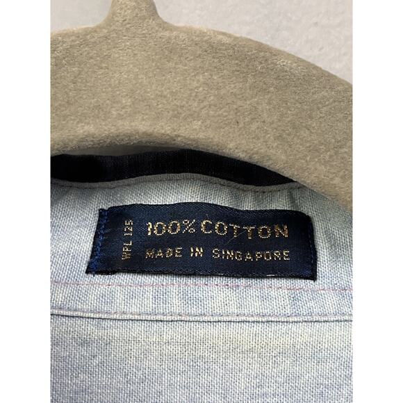 Vintage 90s Chaps Ralph Lauren Shirt Mens Large Blue Red Button Down Embroidered - Picture 6 of 7